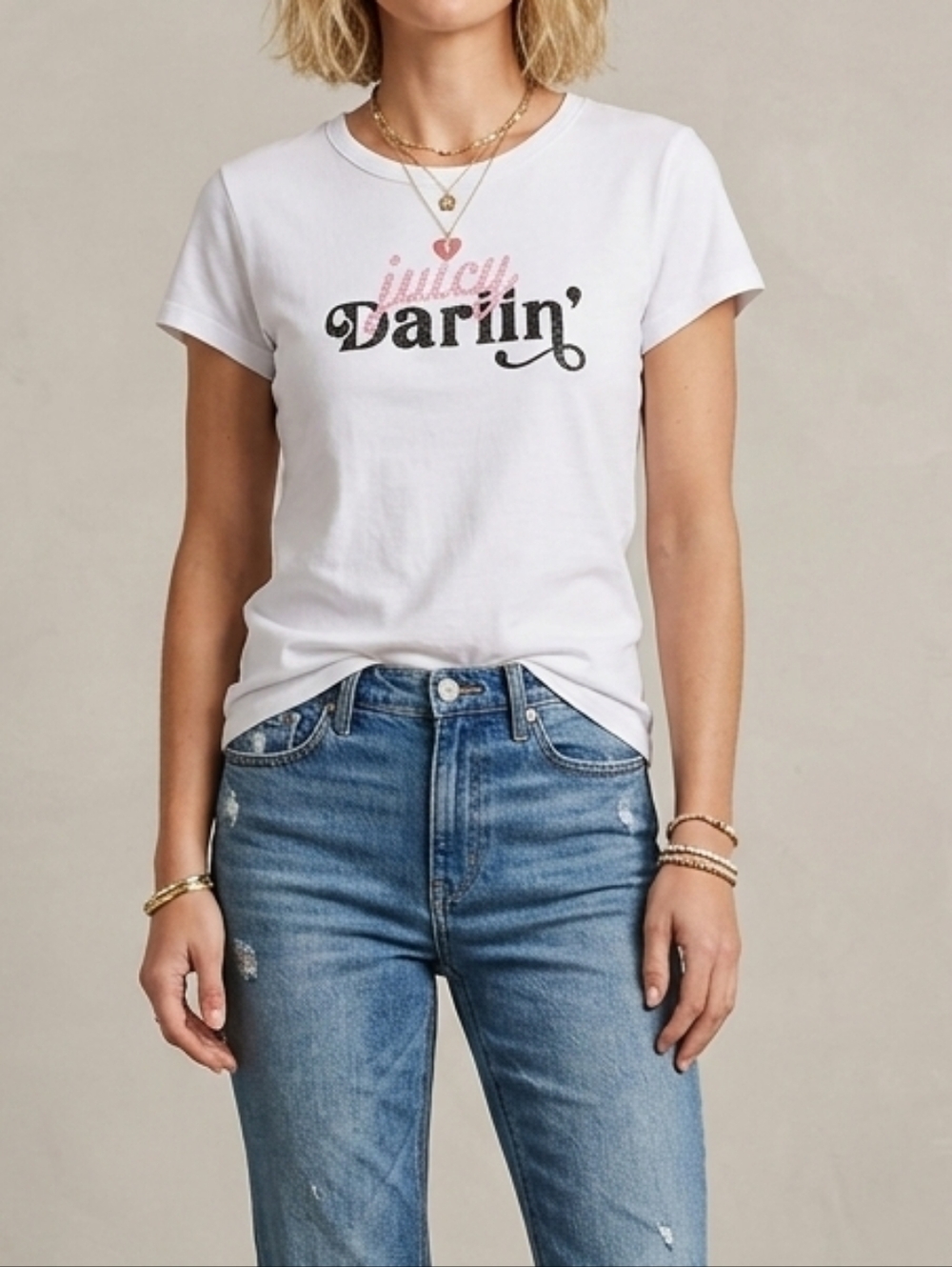 NEW! Y2K Juicy Couture Darlin’ Graphic White Tee Large